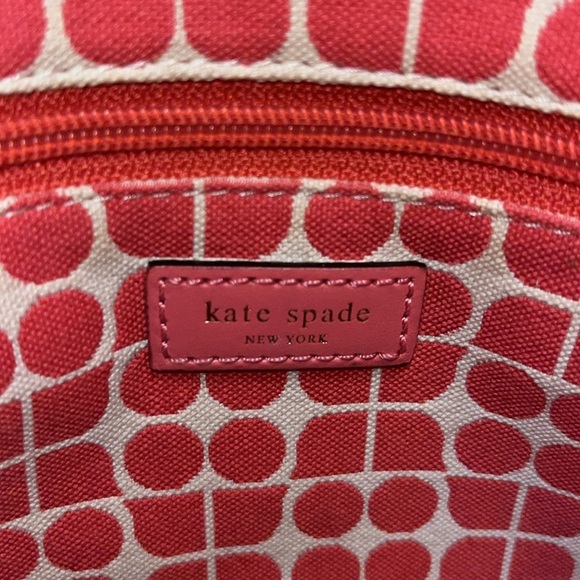 Kate Spade Pink Noel Shoulder bag small tote Geometric pattern canvas VGUC - Picture 16 of 17